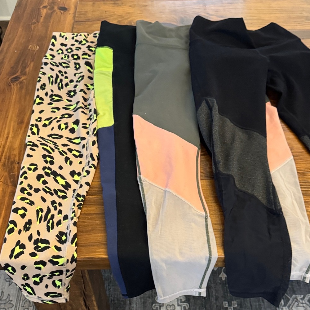 Fabletics Bundle - Fabletics Leggings - Black, Gray, Pink, Green, Tan